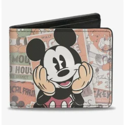 Cheapest 😉 Disney Mickey Mouse Classic Sitting Pose Close Up Comics Bi-Fold Wallet ✨