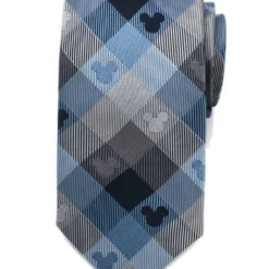 Cheapest ❤️ Disney Mickey Mouse Blue Plaid Mens Tie 🛒