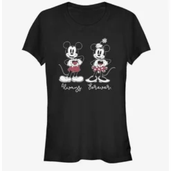 Best Pirce 🎁 Disney Mickey Mouse And Minnie Mouse Always Forever Girls T-Shirt 🤩