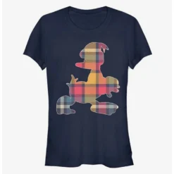 Discount 🧨 Disney Donald Duck Plaid Outline Classic 🧨 Girls T-Shirt ❤️