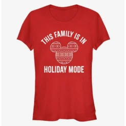 Outlet ❤️ Disney Mickey Mouse The Family Is In Holiday Mode Classic 🔔 Girls T-Shirt 😍