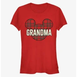 Discount ✨ Disney Mickey Mouse Head Plaid Grandma Classic 😍 Girls T-Shirt 🌟 -Mickey Mouse Store 13315106 hi