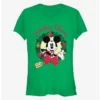 New ✨ Disney Mickey Mouse Holiday Cheers Wreath Classic 😀 Girls T-Shirt 🎁