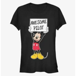 Hot Sale ⌛ Disney Mickey Mouse Awesome Pilot Classic Girls T-Shirt 👏