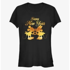 Hot Sale 💯 Disney Mickey Mouse And Minnie Mouse Kissing Happy New Year Classic Girls T-Shirt 🎉