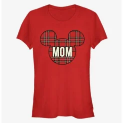 Outlet 🔥 Disney Mickey Mouse Head Plaid Mom Classic Girls T-Shirt ⌛ -Mickey Mouse Store 13315495 hi