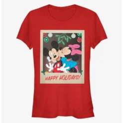 Best Sale 💯 Disney Mickey Mouse And Minnie Mouse Holiday Polaroid Classic Girls T-Shirt ⭐
