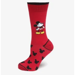 Hot Sale 🛒 Disney Mickey Mouse Pie-Eyed Red Socks ✔️