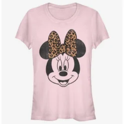 Best Pirce 😀 Disney Mickey Mouse Modern Minnie Face Leopard ✔️ Girls T-Shirt ⌛