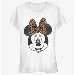 Best Pirce 😀 Disney Mickey Mouse Modern Minnie Face Leopard ✔️ Girls T-Shirt ⌛ -Mickey Mouse Store 13731987 hi