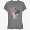 Promo ⭐ Disney Mickey Mouse Minnie Big Face Distressed Girls T-Shirt ✨