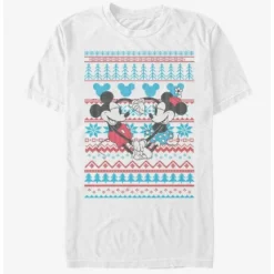 Discount ✨ Disney Mickey Mouse Holiday Mickey & Minnie Sweater T-Shirt ✨