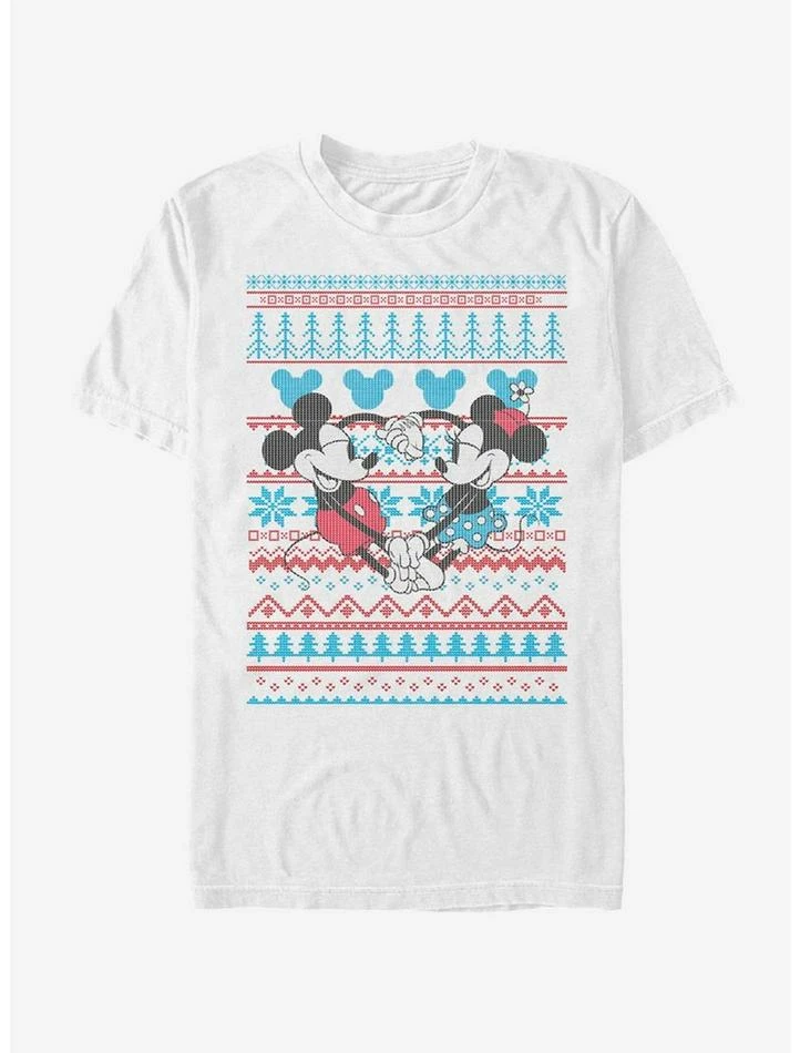 Discount ✨ Disney Mickey Mouse Holiday Mickey & Minnie Sweater T-Shirt ✨ 1 Discount ✨ Disney Mickey Mouse Holiday Mickey & Minnie Sweater T-Shirt ✨