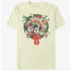 Promo 🧨 Disney Mickey Mouse Holiday Mickey Friends Wreath T-Shirt ⌛