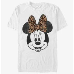 Budget 👏 Disney Mickey Mouse Modern Minnie Face Leopard T-Shirt 🔔 -Mickey Mouse Store 14183122 hi 1