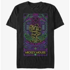 Best Pirce 👏 Disney Mickey Mouse Neon Line Art T-Shirt ⭐