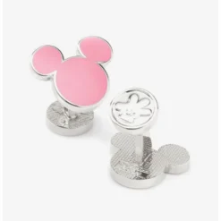 Coupon ⌛ Disney Mickey Mouse Silhouette Pink Cufflinks ✔️