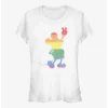 New 🎁 Disney Mickey Mouse Love Is Love Pride Mickey Girls T-Shirt 🔥