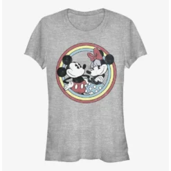 Best Pirce ⌛ Disney Mickey Mouse Mickey Minnie Circle 🌟 Girls T-Shirt ❤️