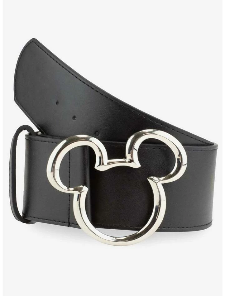 Best Sale ⭐ Disney Mickey Mouse Ears Silver Buckle Vegan Leather Belt ⌛ 1 Best Sale ⭐ Disney Mickey Mouse Ears Silver Buckle Vegan Leather Belt ⌛
