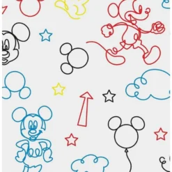 Outlet ❤️ Disney Mickey Mouse Red And Yellow Line Art Peel & Stick Wallpaper 🔔