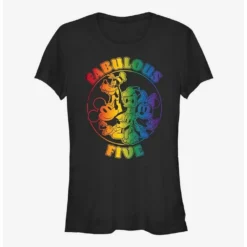 Outlet 🎉 Disney Mickey Mouse Fabulous Five Rainbow T-Shirt 😀