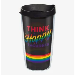 Best deal ⭐ Disney Think Happy Thoughts Rainbow 16oz Classic Tumbler With Lid 👍