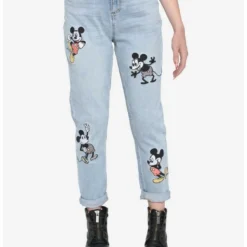 Deals ⌛ Her Universe Disney Mickey Mouse Embroidered Mom Jeans 😀