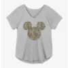 Brand new ❤️ Disney Mickey Mouse Animal Print Logo 🥰 Girls Plus Size T-Shirt ⌛