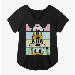 New ⌛ Disney Mickey Mouse Friends Stack 🔥 Girls Plus Size T-Shirt ✔️