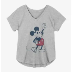 Flash Sale 🎁 Disney Mickey Mouse Plaid Old School Girls Plus Size T-Shirt 💯