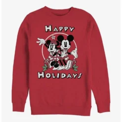 New 🥰 Disney Mickey Mouse Mickey & Minnie Holiday Crew Sweatshirt 🥰