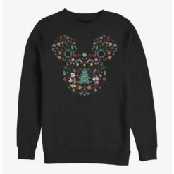 Best deal 🌟 Disney Mickey Mouse Holiday Icon Ear Fill Crew Sweatshirt 🎁