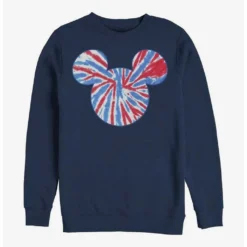 Hot Sale 😉 Disney Mickey Mouse Tie Dye Red White Blue Crew Sweatshirt ❤️