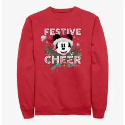 Cheapest 🔥 Disney Mickey Mouse Festive Cheer Crew Sweatshirt 🎉