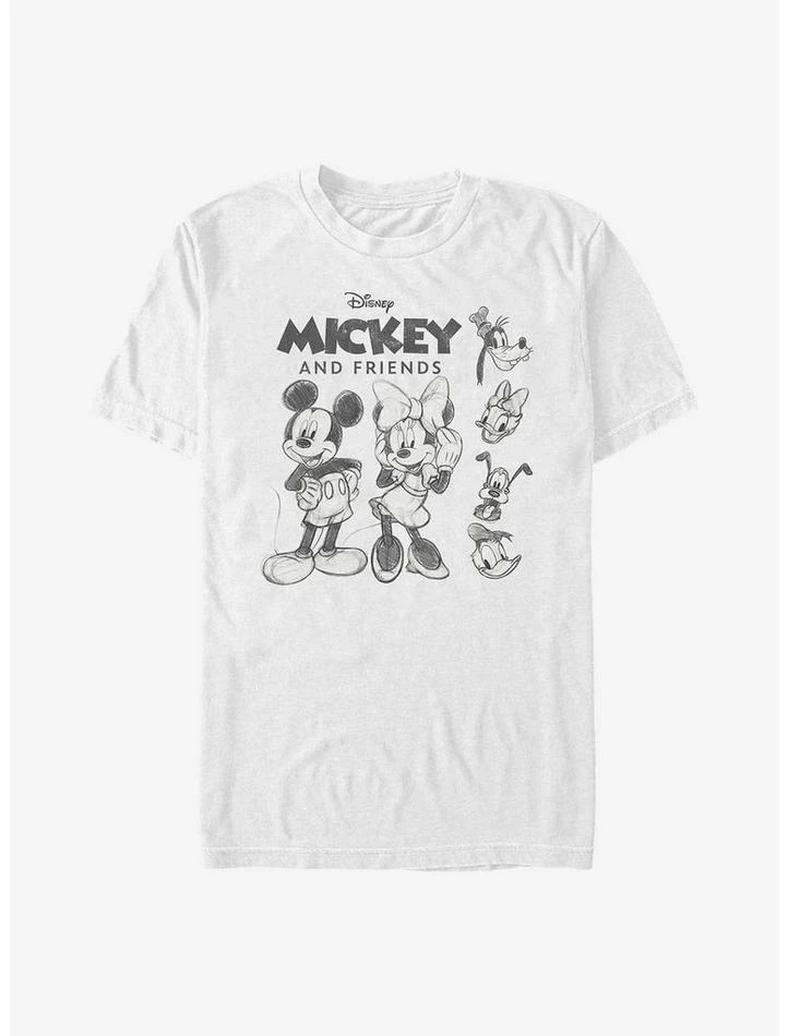 Hot Sale ✨ Disney Mickey Mouse Mickey Friends Sketch T-Shirt ❤️ 1 Hot Sale ✨ Disney Mickey Mouse Mickey Friends Sketch T-Shirt ❤️