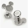 Outlet 😍 Disney Mickey Mouse Stainless Steel White Pave Crystal Mickey Mouse Cufflinks 🌟
