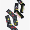 Top 10 😍 Disney Mickey Mouse Retro Multicolor Crew Socks 2 Pair ⭐