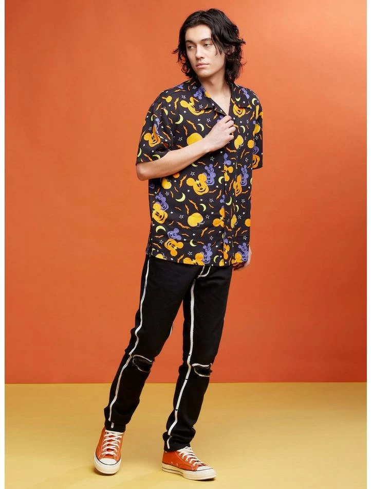 Hot Sale π Our Universe Disney β Halloween Mickey Mouse Pumpkins Woven Button-Up β 2 Hot Sale π Our Universe Disney β Halloween Mickey Mouse Pumpkins Woven Button-Up β - Image 2