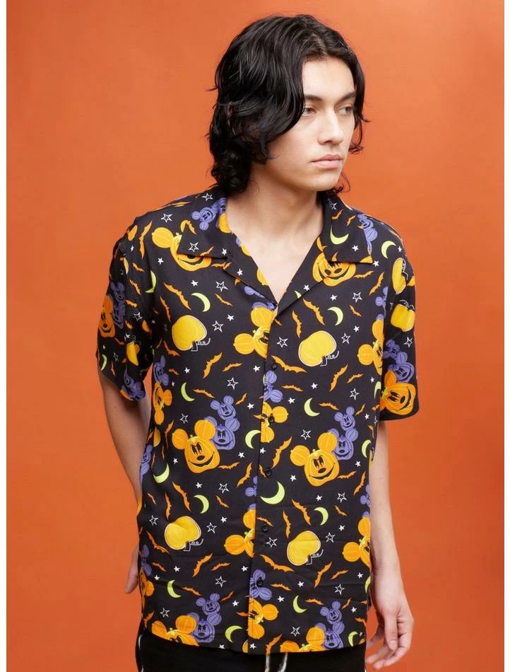 Hot Sale π Our Universe Disney β Halloween Mickey Mouse Pumpkins Woven Button-Up β 1 Hot Sale π Our Universe Disney β Halloween Mickey Mouse Pumpkins Woven Button-Up β