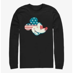 Promo 👍 Disney Mickey Mouse Americana Flag Fill Long-Sleeve T-Shirt 🤩