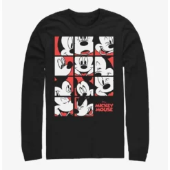 New ✨ Disney Mickey Mouse Expression Grid Long-Sleeve T-Shirt 🛒
