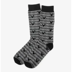 Best Pirce 💯 Disney Mickey Mouse Silhouette Chevron Black Men's 🤩 Socks ✨ -Mickey Mouse Store 18659787 av2