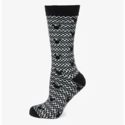 Best Pirce 💯 Disney Mickey Mouse Silhouette Chevron Black Men's 🤩 Socks ✨