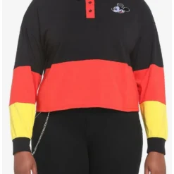 Best deal β Disney Mickey Mouse Color-Block Girls Crop Long-Sleeve Polo Shirt Plus Size π