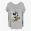 Deals ✨ Disney Mickey Mouse Big Holiday Mickey 🤩 Girls T-Shirt Plus Size ✔️
