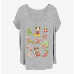Budget ⌛ Disney Mickey Mouse 🥰 Christmas Cookies Girls T-Shirt Plus Size 🥰