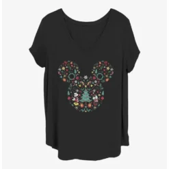 Deals ⭐ Disney Mickey Mouse ❄ Christmas Ear Fill ⭐ Girls T-Shirt Plus Size ⭐