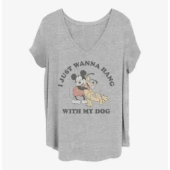 Best Sale ⌛ Disney Mickey Mouse 😀 Dog Lover 🛒 Girls T-Shirt Plus Size ✨