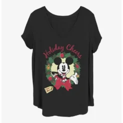 Hot Sale 🌟 Disney Mickey Mouse Holiday Cheer Mom Girls T-Shirt Plus Size 🎁